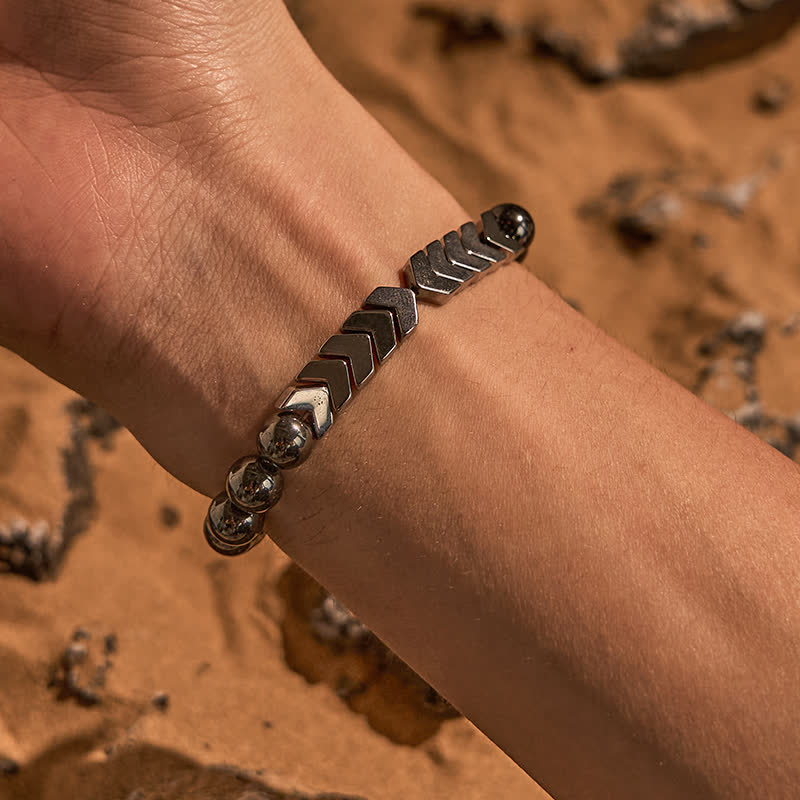 Olivenorma Natural Silver Color Hematite Arrow Beads Bracelet - image 1