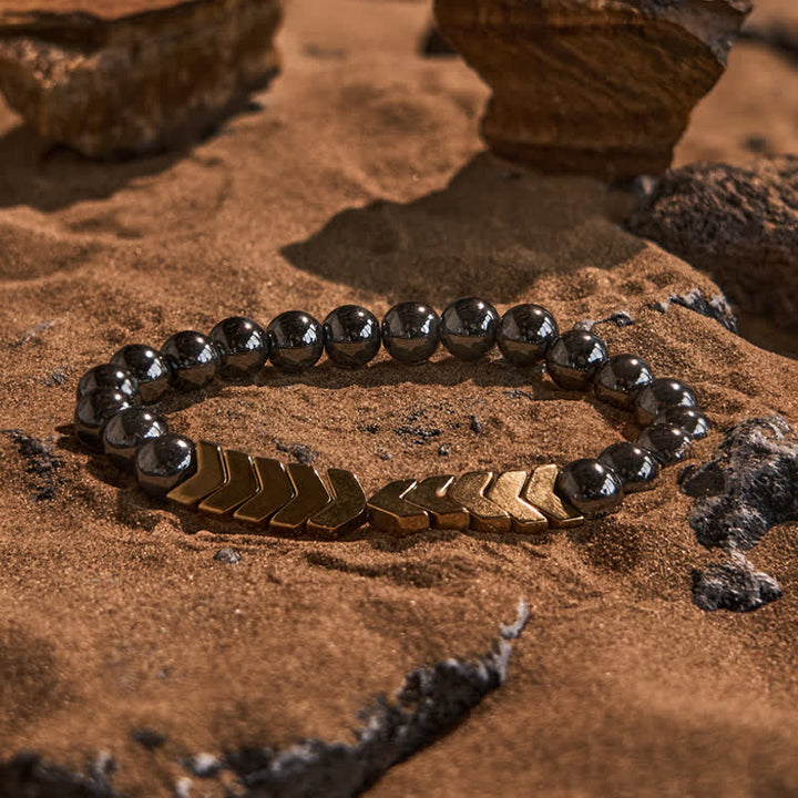 Olivenorma Natural Golden Hematite Arrow Beads Bracelet - Hematite - image 0