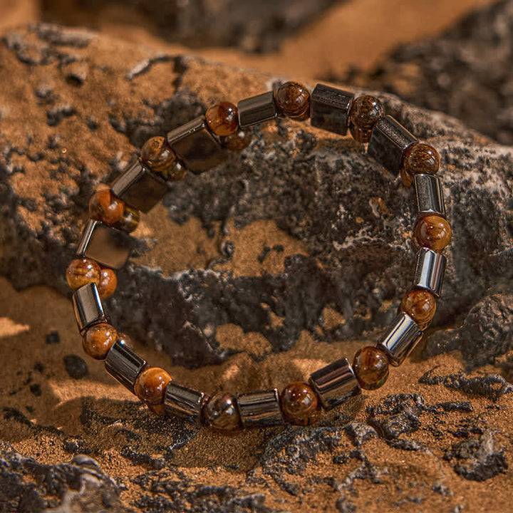 Olivenorma Natural Hematite Tiger Eye Beads Bracelet - image 2