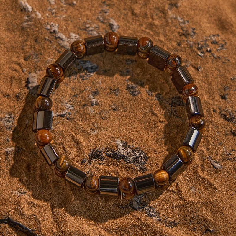 Olivenorma Natural Hematite Tiger Eye Beads Bracelet - image 3
