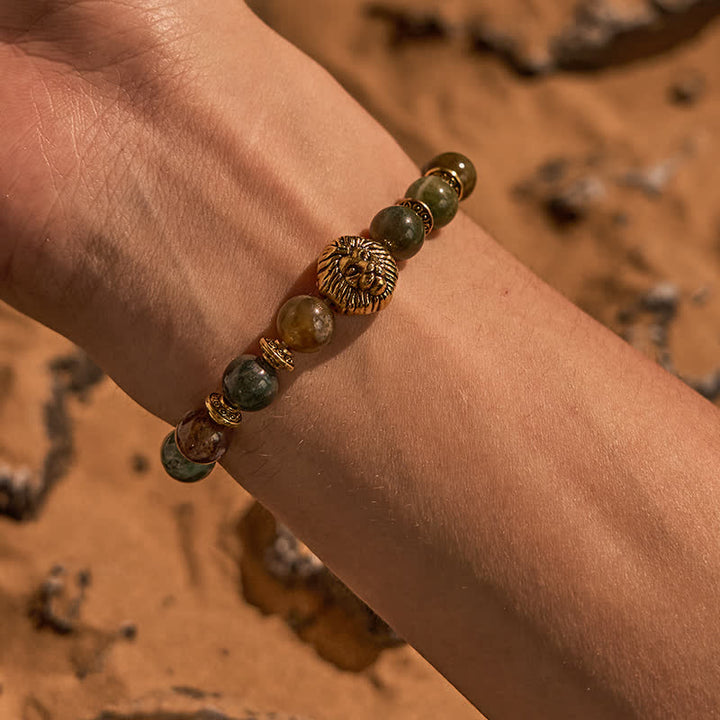 Olivenorma Natural African Turquoise Moss Agate Beads Bracelet - image 1