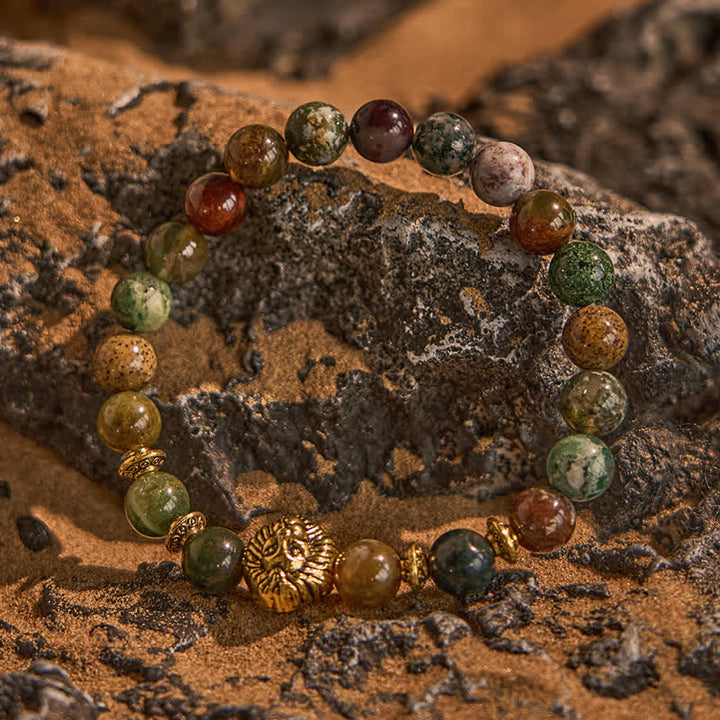 Olivenorma Natural African Turquoise Moss Agate Beads Bracelet - image 2