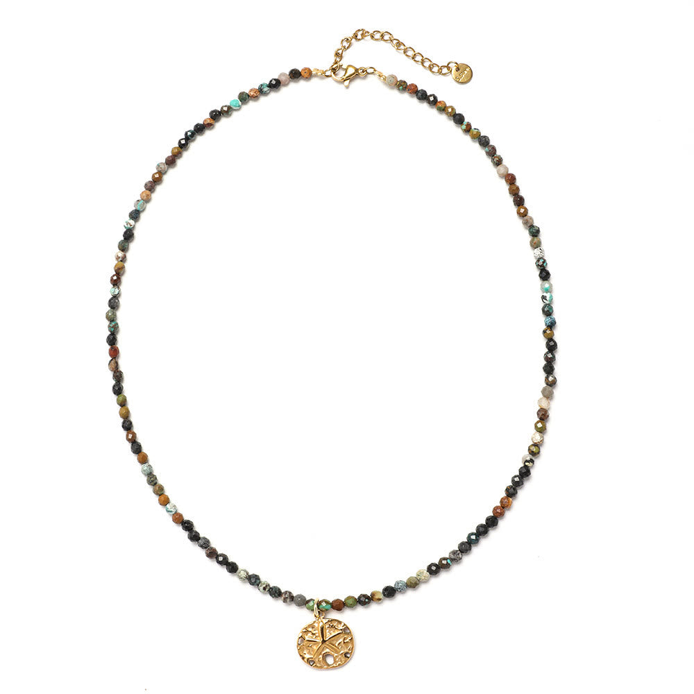 Olivenorma Boho Sun Moon Star Gemstone Beaded Necklace - Star Charm - image 9