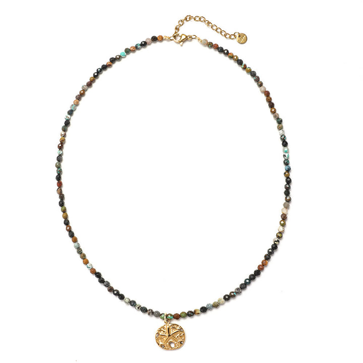 Olivenorma Boho Sun Moon Star Gemstone Beaded Necklace - Star Charm - image 9