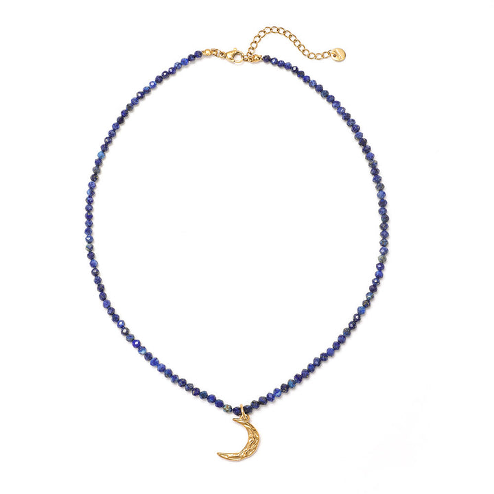 Olivenorma Boho Sun Moon Star Gemstone Beaded Necklace - Moon Charm - image 13