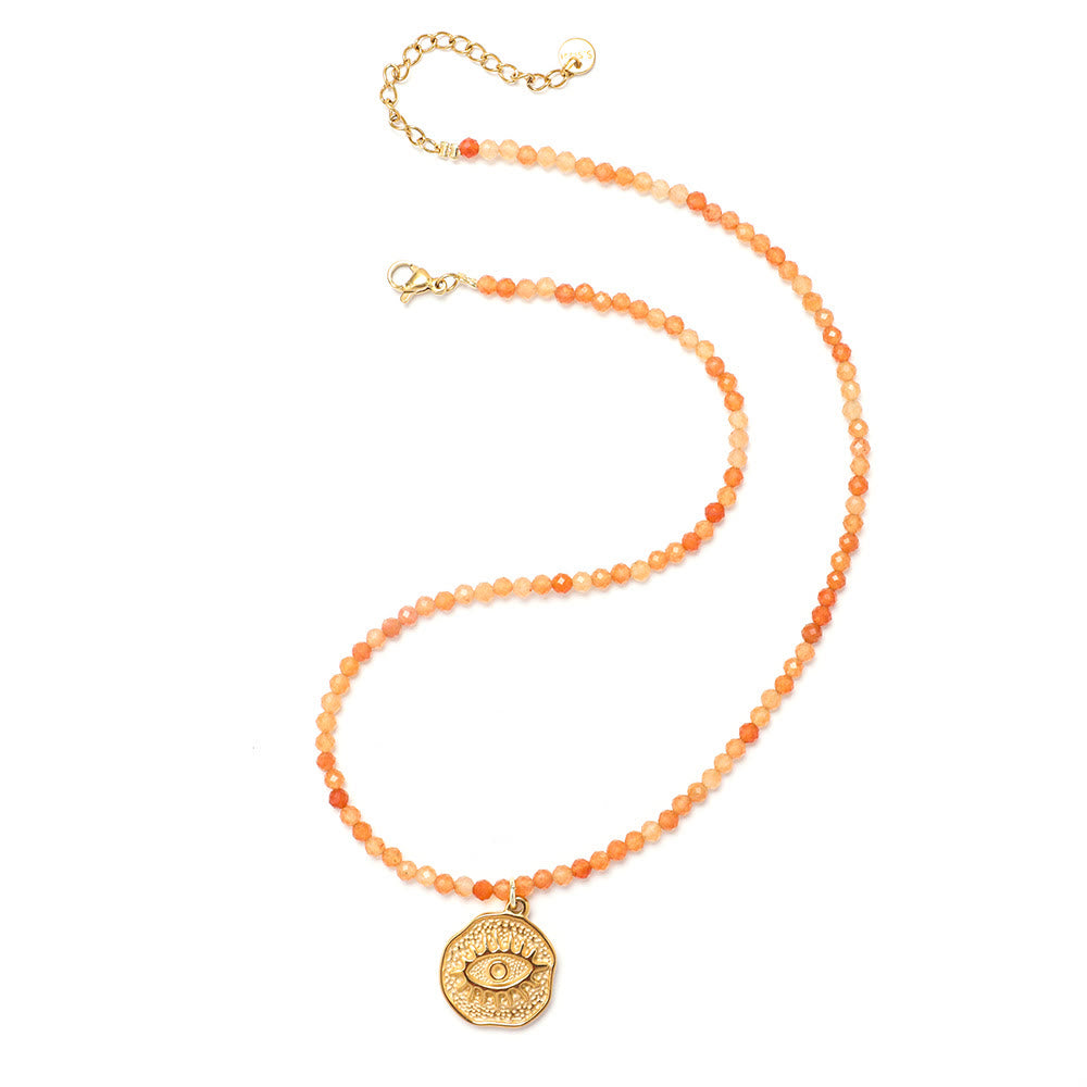 Olivenorma Boho Sun Moon Star Gemstone Beaded Necklace - image 3