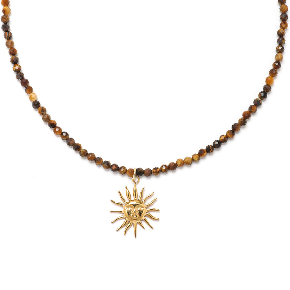 Olivenorma Boho Sun Moon Star Gemstone Beaded Necklace - image 6
