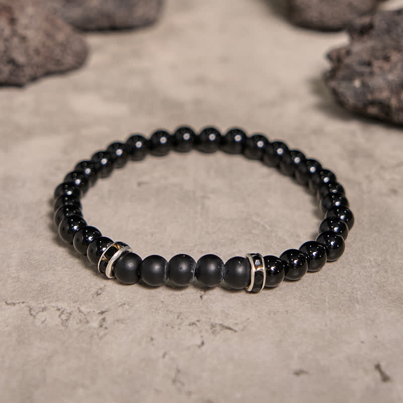 Olivenorma 6mm Natural Black Onyx Beaded Bracelet - image 4