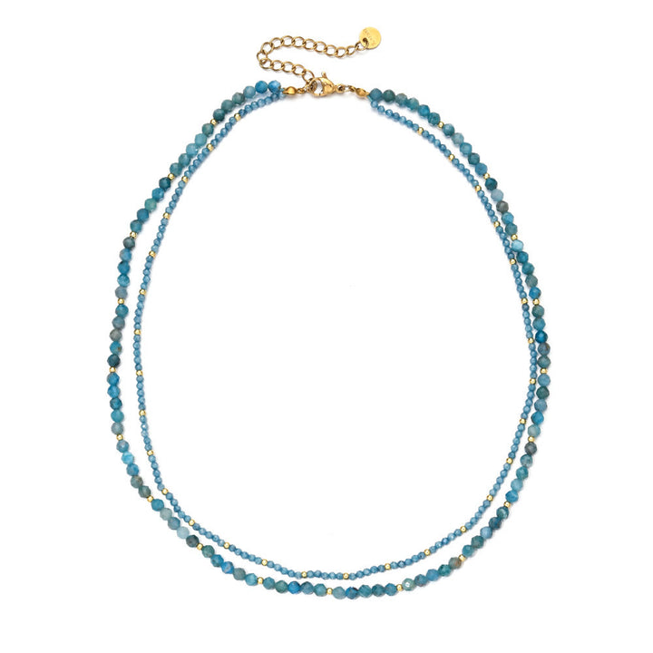 Olivenorma Boho Faceted Gemstone Crystal Choker Necklace - Aquamarine - image 3