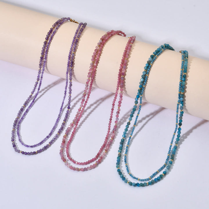Olivenorma Boho Faceted Gemstone Crystal Choker Necklace - image 11