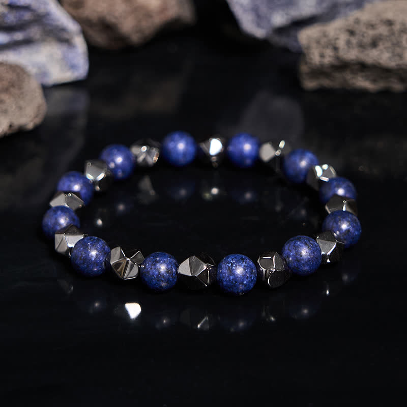 Olivenorma Natural Hematite Lapis Lazuli Beaded Bracelet - image 4