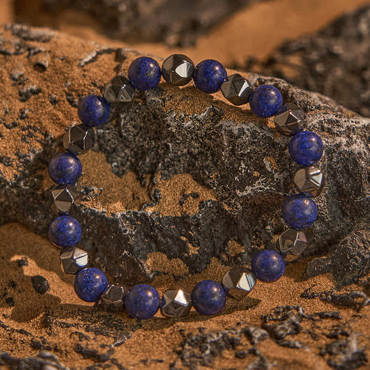 Olivenorma Natural Hematite Lapis Lazuli Beaded Bracelet - image 3