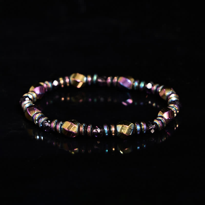 Olivenorma Electroplated Colored Hematite Beads Bracelet - image 3