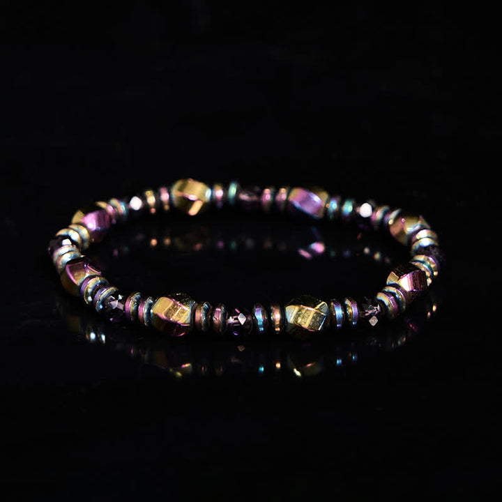 Olivenorma Electroplated Colored Hematite Beads Bracelet - image 3