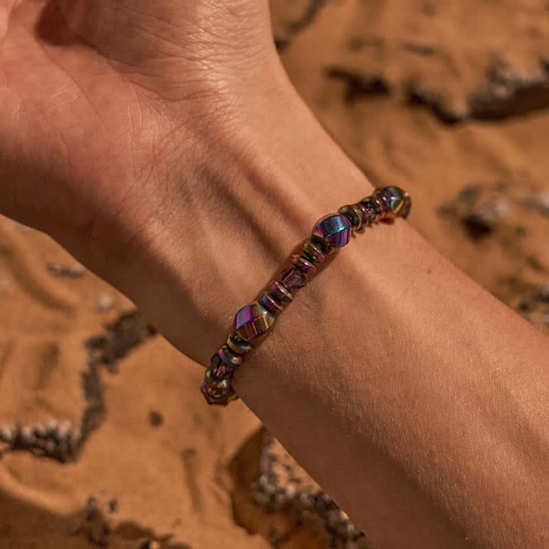 Olivenorma Electroplated Colored Hematite Beads Bracelet - image 1