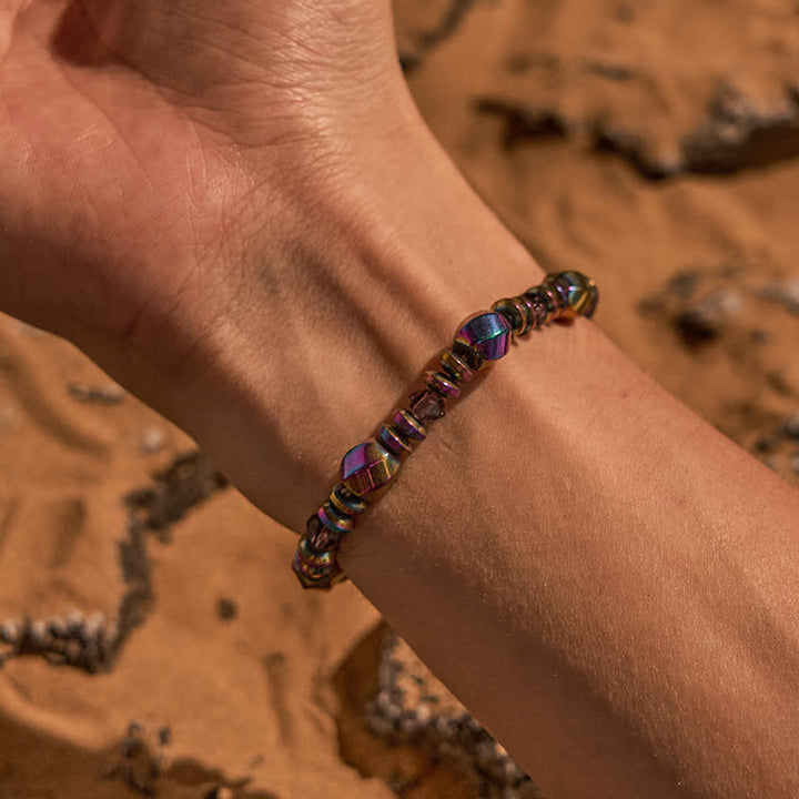 Olivenorma Electroplated Colored Hematite Beads Bracelet - image 1