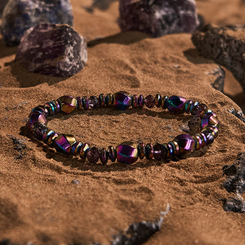 Olivenorma Electroplated Colored Hematite Beads Bracelet - Electroplated Colored Hematite - image 0