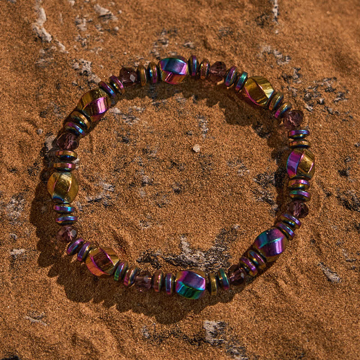 Olivenorma Electroplated Colored Hematite Beads Bracelet - image 2