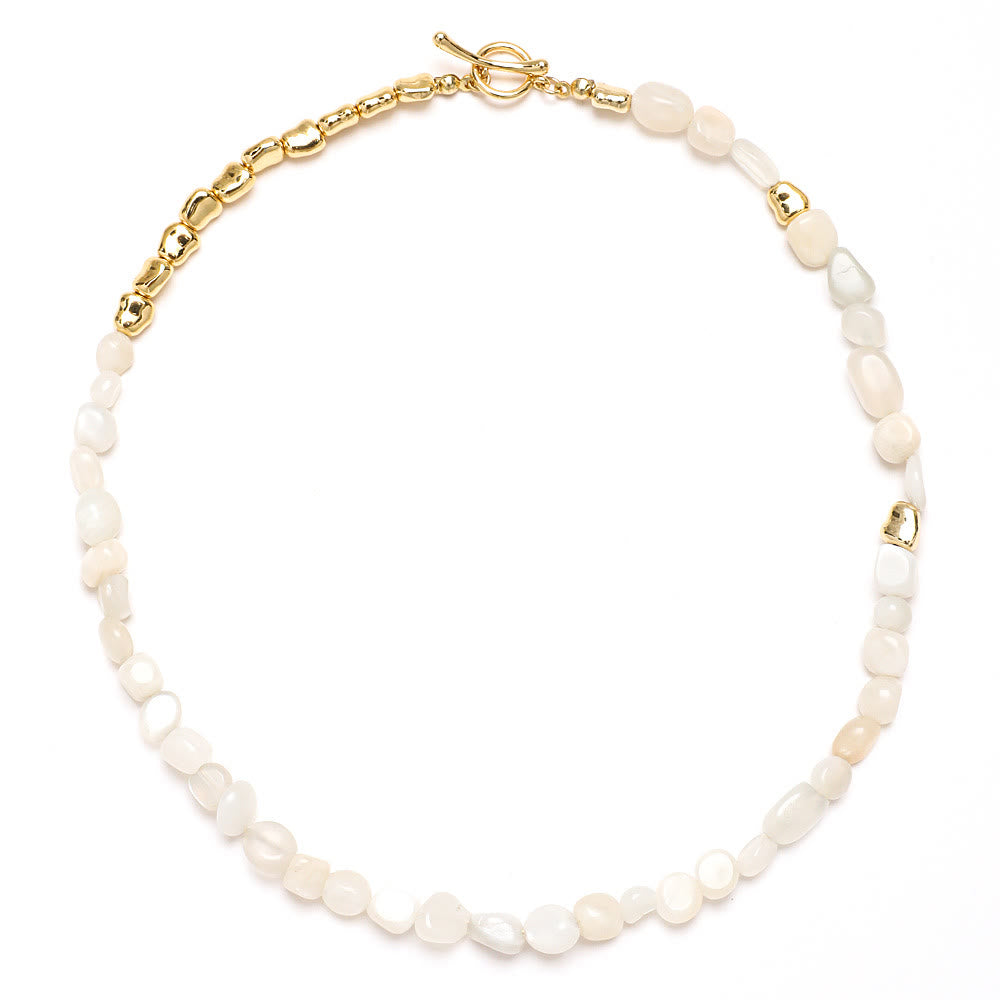 Olivenorma Irregular Amazonite Gemstone Beaded Choker Necklace - White Jade - image 1