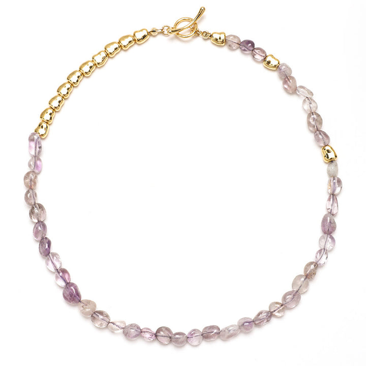 Olivenorma Irregular Amazonite Gemstone Beaded Choker Necklace - Amethyst - image 7