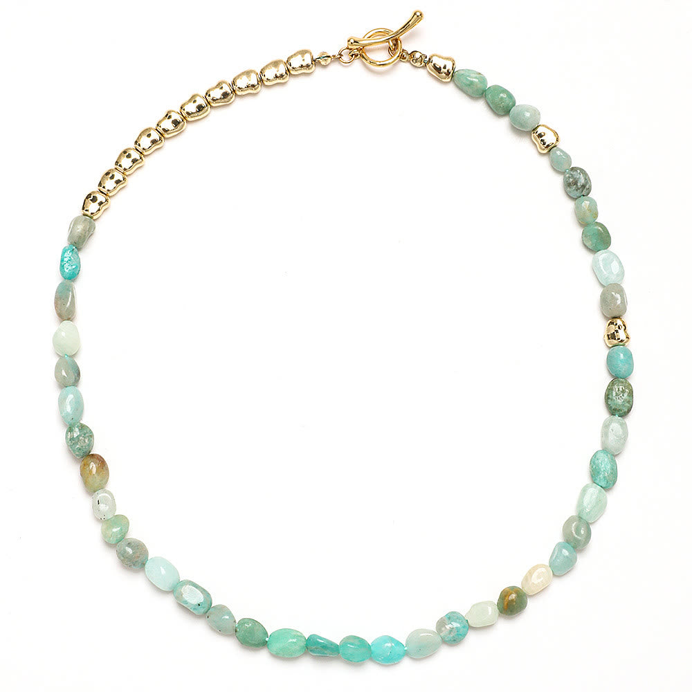 Olivenorma Irregular Amazonite Gemstone Beaded Choker Necklace - Amazonite - image 9