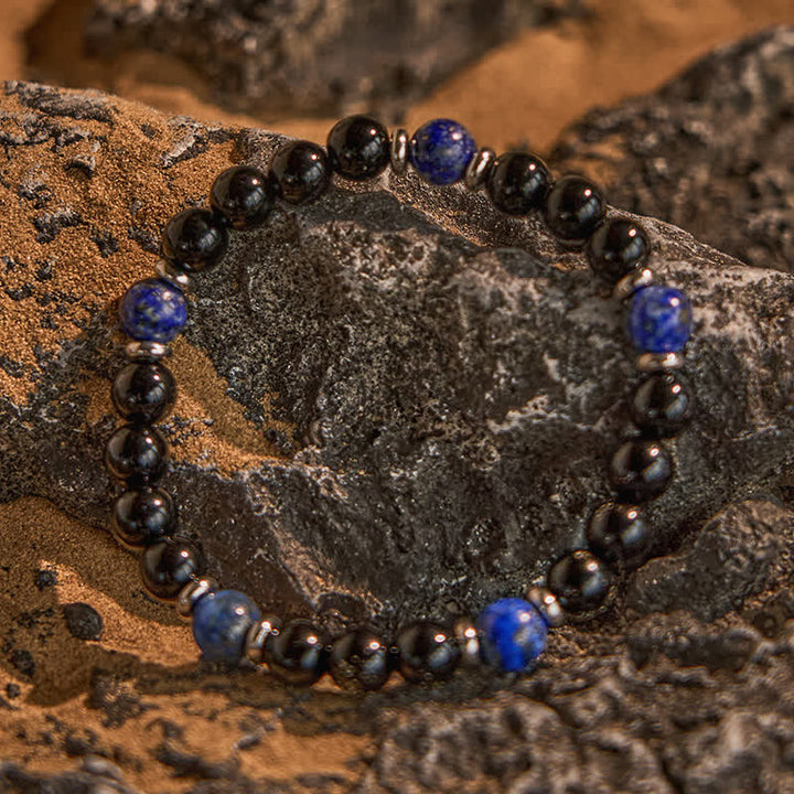 Olivenorma Natural Black Onyx Lapis Lazuli Bead Bracelet - image 2