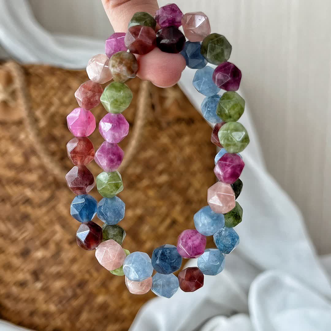 Olivenorma Faceted Colorful Tourmaline Beaded Bracelet - image 2