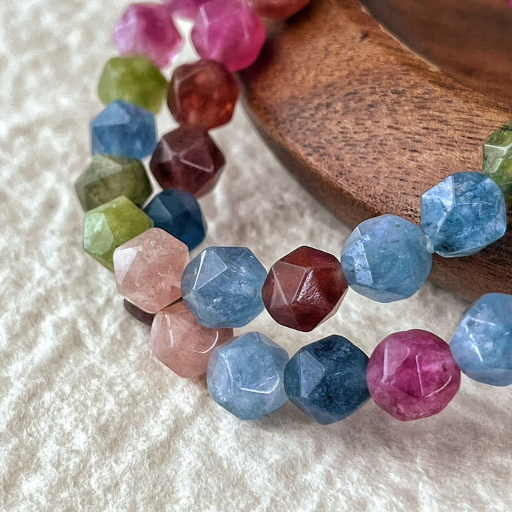 Olivenorma Faceted Colorful Tourmaline Beaded Bracelet - image 3
