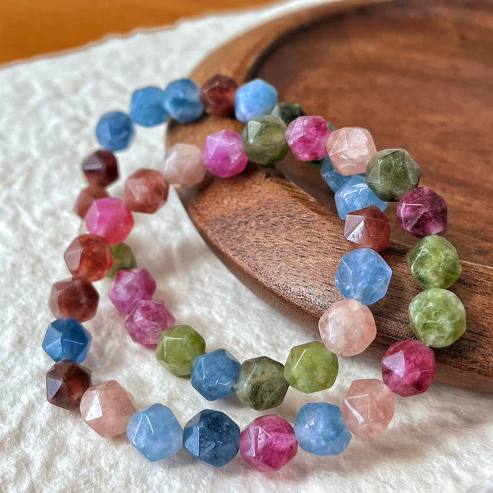 Olivenorma Faceted Colorful Tourmaline Beaded Bracelet - Tourmaline - image 0