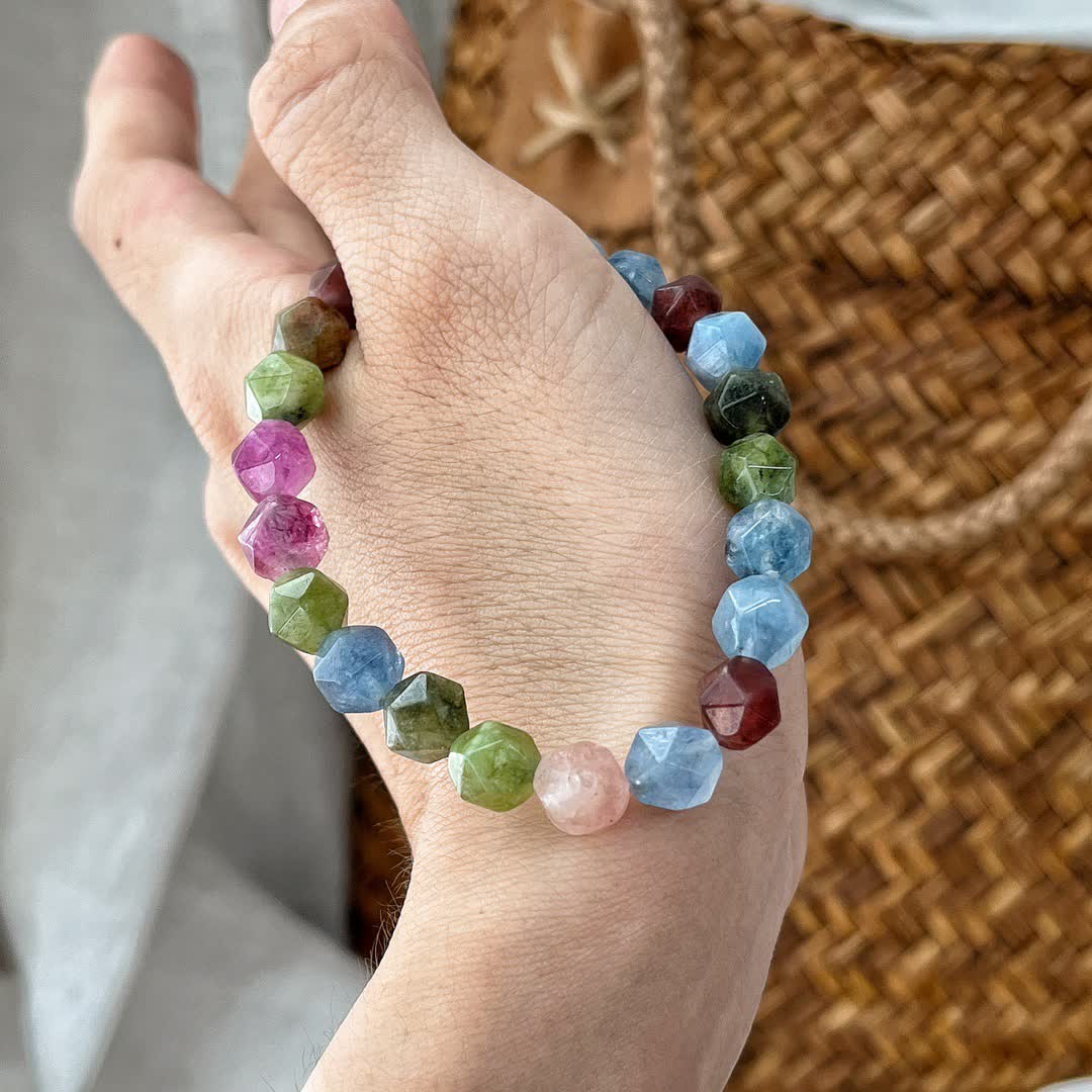 Olivenorma Faceted Colorful Tourmaline Beaded Bracelet - image 7
