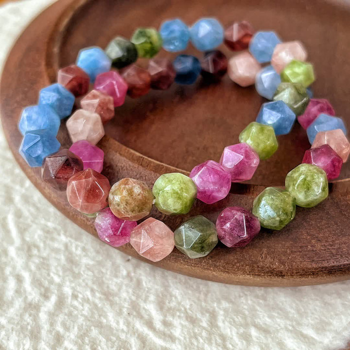 Olivenorma Faceted Colorful Tourmaline Beaded Bracelet - image 5