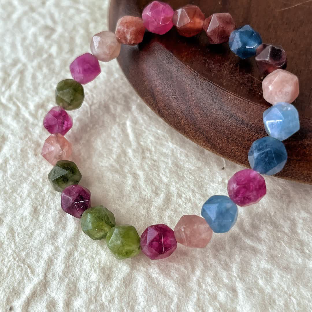 Olivenorma Faceted Colorful Tourmaline Beaded Bracelet - image 4