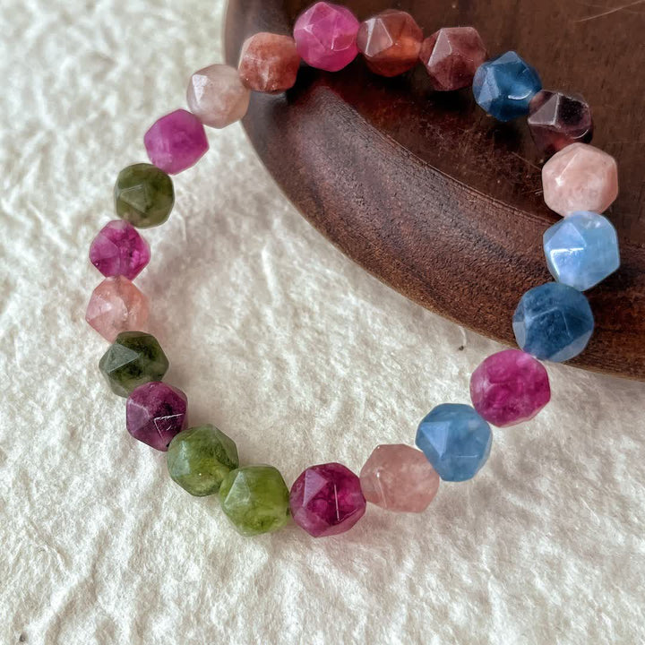 Olivenorma Faceted Colorful Tourmaline Beaded Bracelet - image 4