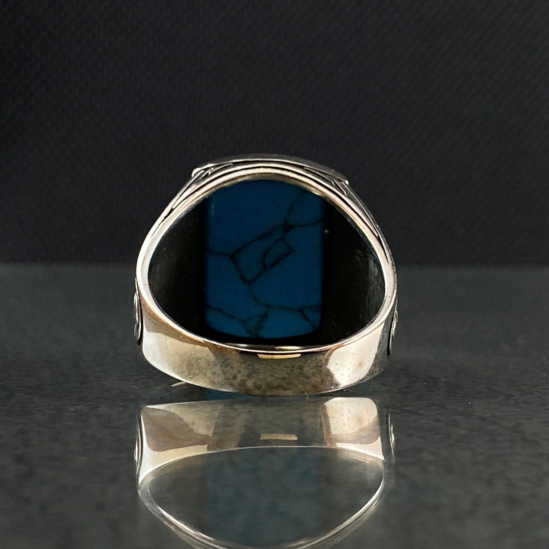 Olivenorma Vintage Eagle Shaped Natural Turquoise Rings - image 6