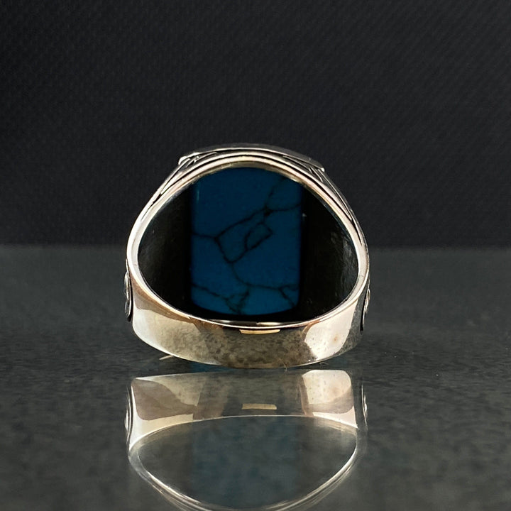 Olivenorma Vintage Eagle Shaped Natural Turquoise Rings - image 6