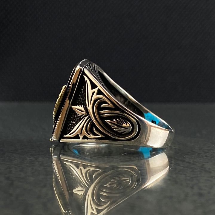 Olivenorma Vintage Eagle Shaped Natural Turquoise Rings - image 5