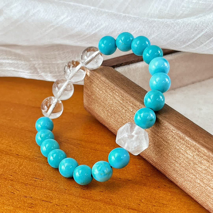 Olivenorma 12cm Clear Crystal Turquoise Beaded Bracelet - image 8