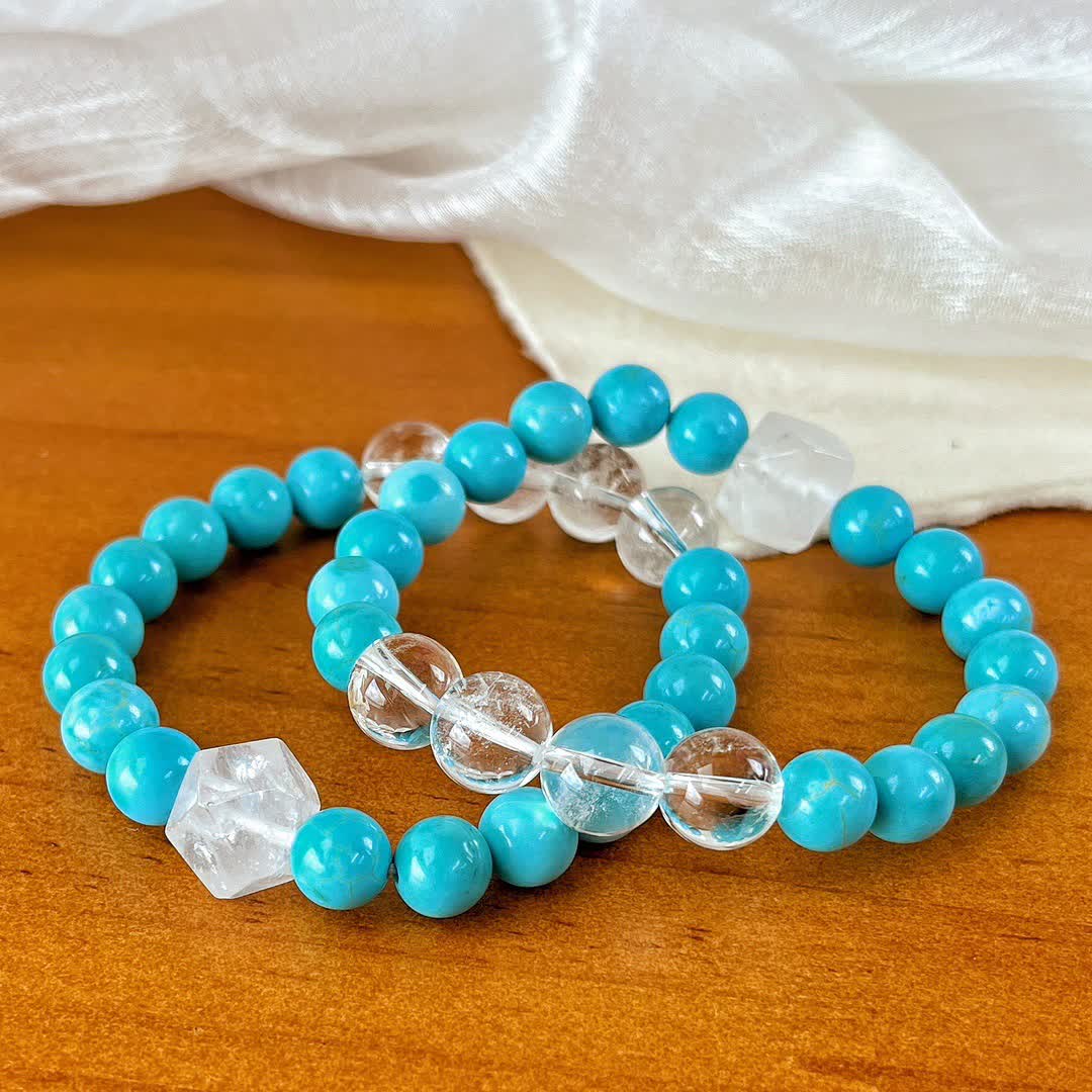 Olivenorma 12cm Clear Crystal Turquoise Beaded Bracelet - image 7