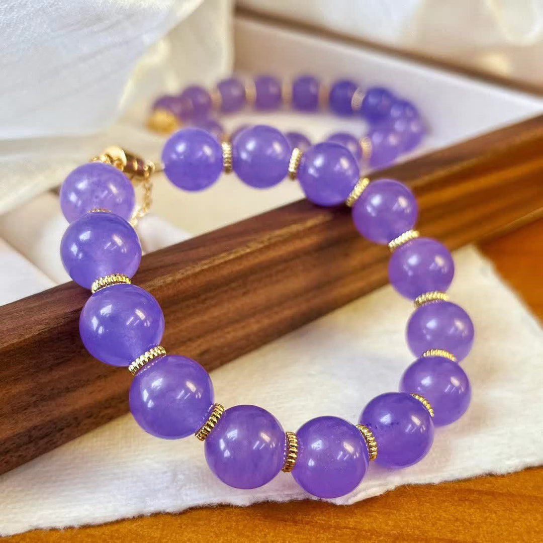Olivenorma 12cm Natural Amethyst Bead Bracelet - Amethyst - image 0