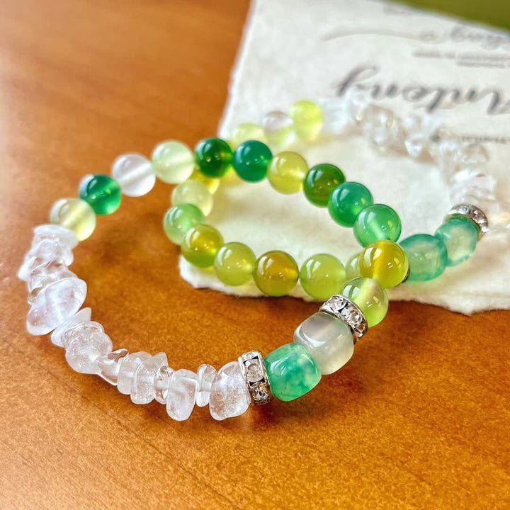 Olivenorma 12cm Natural Clear Crystal Peridot Bead Bracelet - image 7