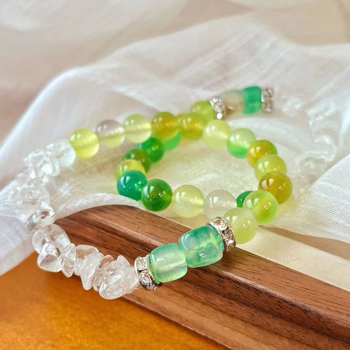 Olivenorma 12cm Natural Clear Crystal Peridot Bead Bracelet - image 6
