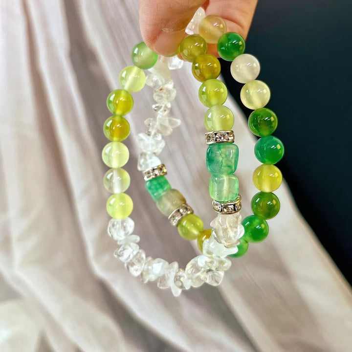 Olivenorma 12cm Natural Clear Crystal Peridot Bead Bracelet - image 4