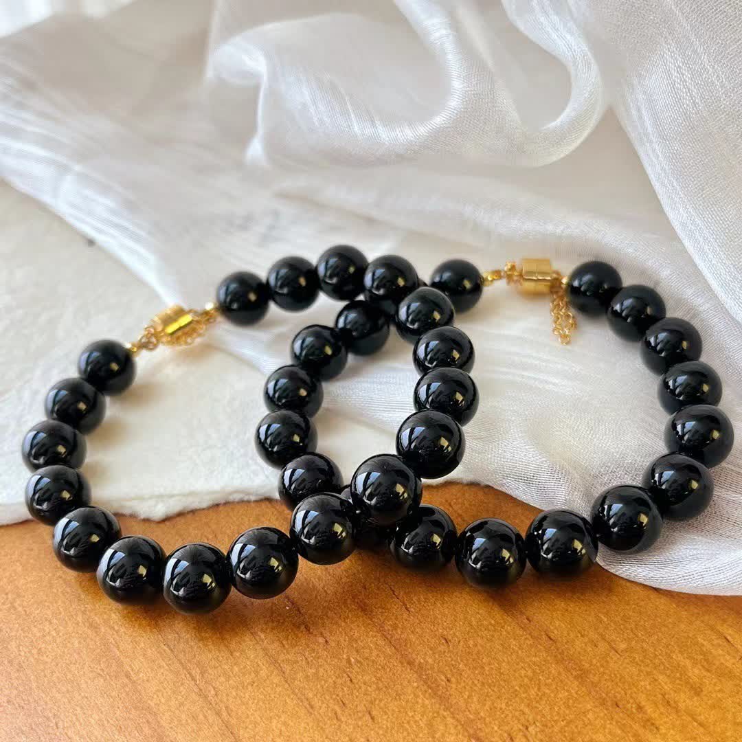Olivenorma Natural Obsidian Beads Magnetic Bracelet - image 7