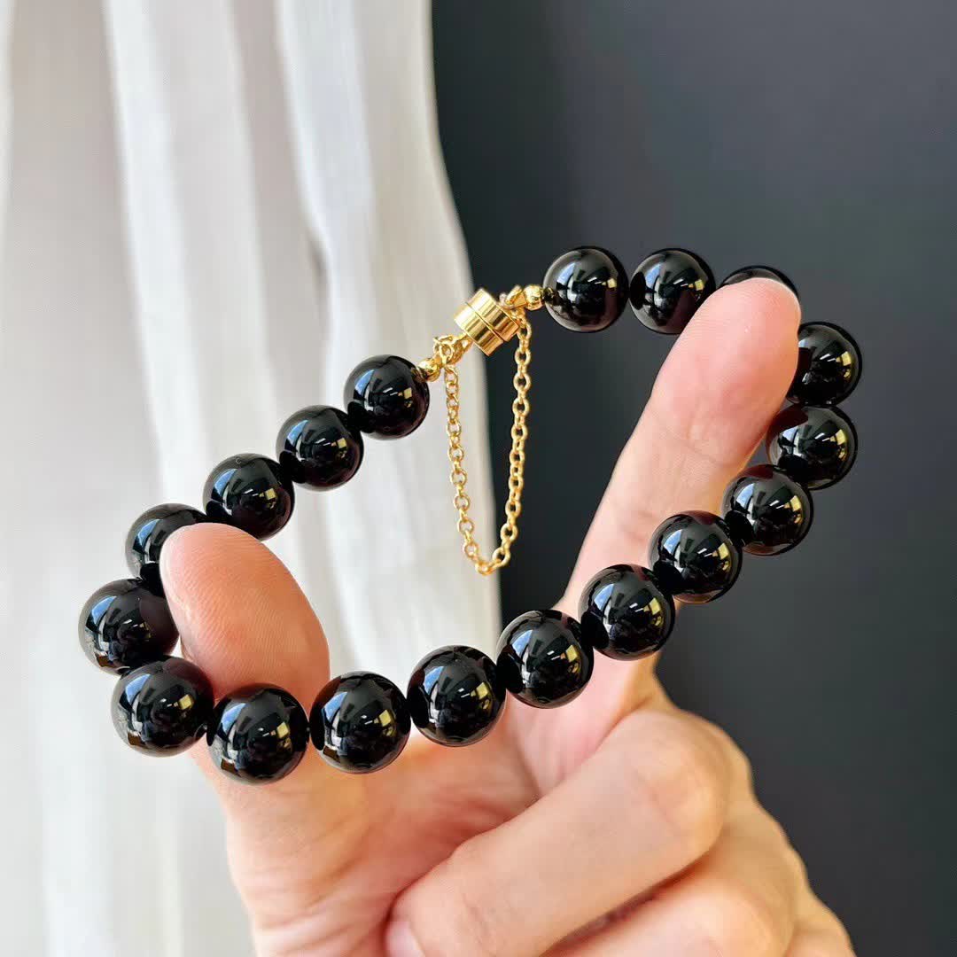 Olivenorma Natural Obsidian Beads Magnetic Bracelet - image 5