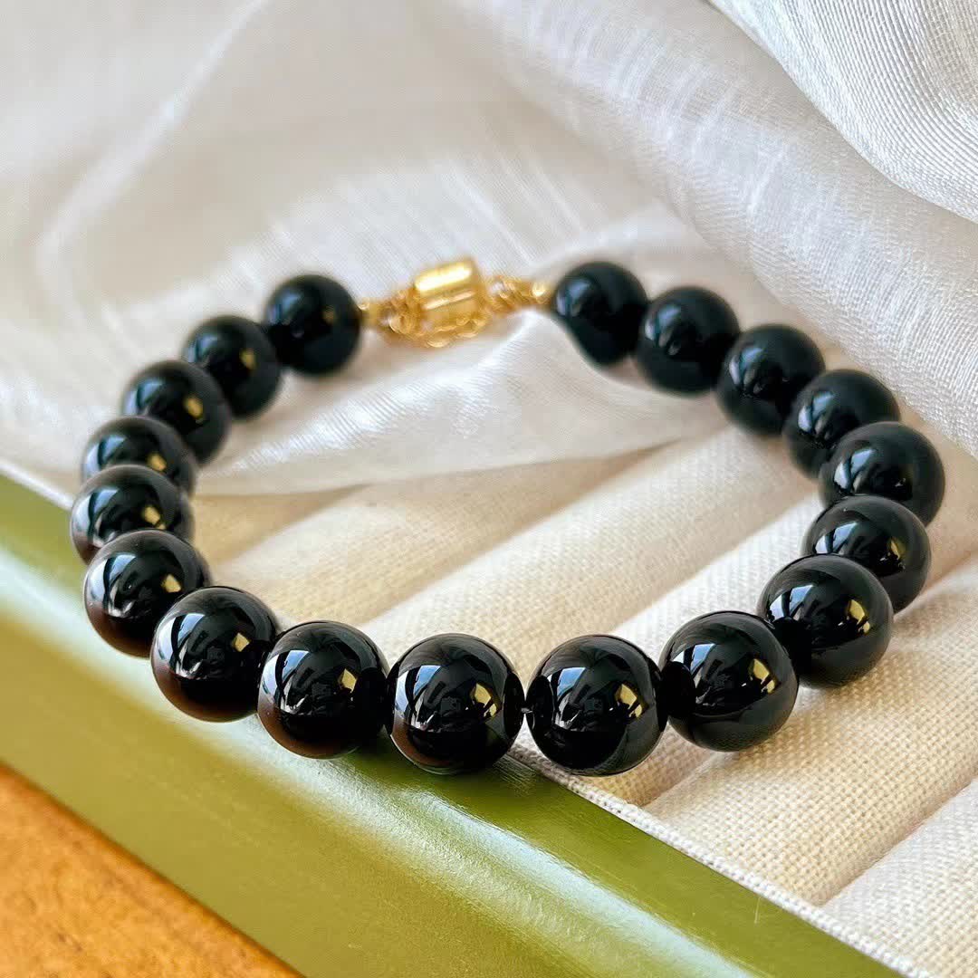 Olivenorma Natural Obsidian Beads Magnetic Bracelet - image 6