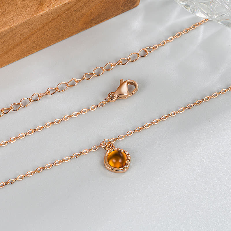 Olivenorma Amber Metal Trim Pendant Necklace - image 4
