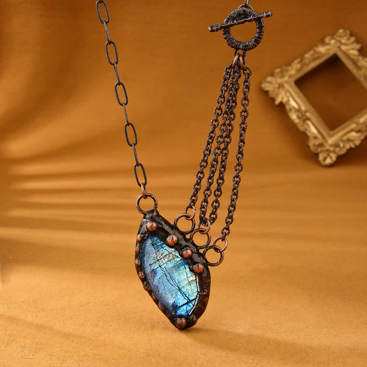 Olivenorma Natural Labradorite Random Shape Pendant Necklace - Labradorite - image 0