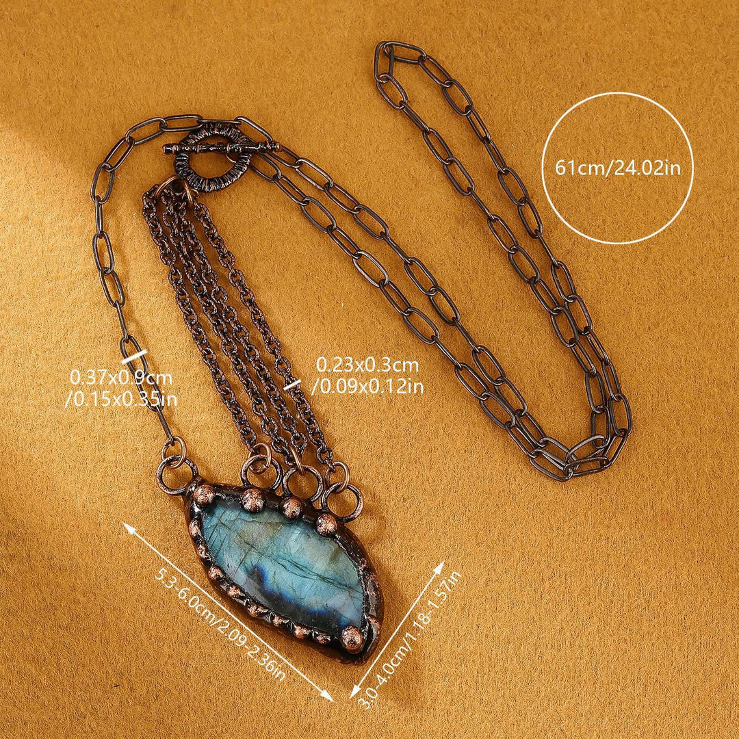 Olivenorma Natural Labradorite Random Shape Pendant Necklace - image 3