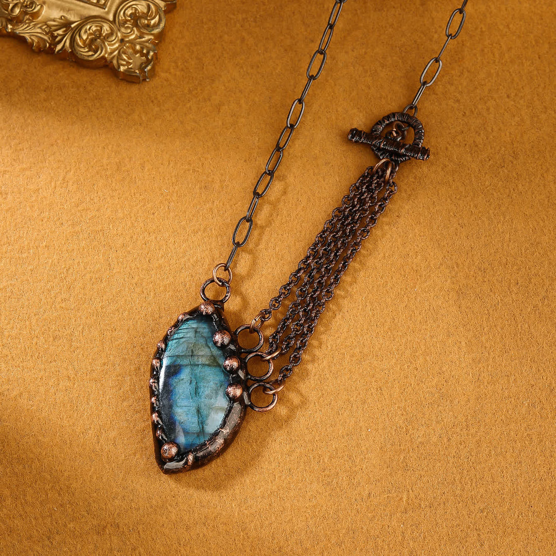 Olivenorma Natural Labradorite Random Shape Pendant Necklace - image 2