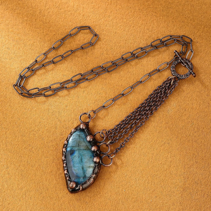 Olivenorma Natural Labradorite Random Shape Pendant Necklace - image 4